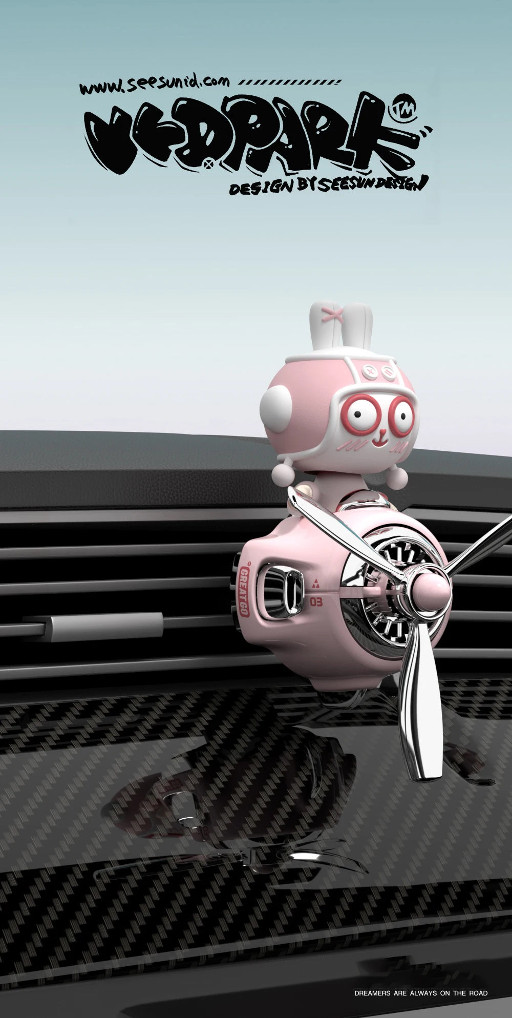 Désodorisant de voiture pilote lapin