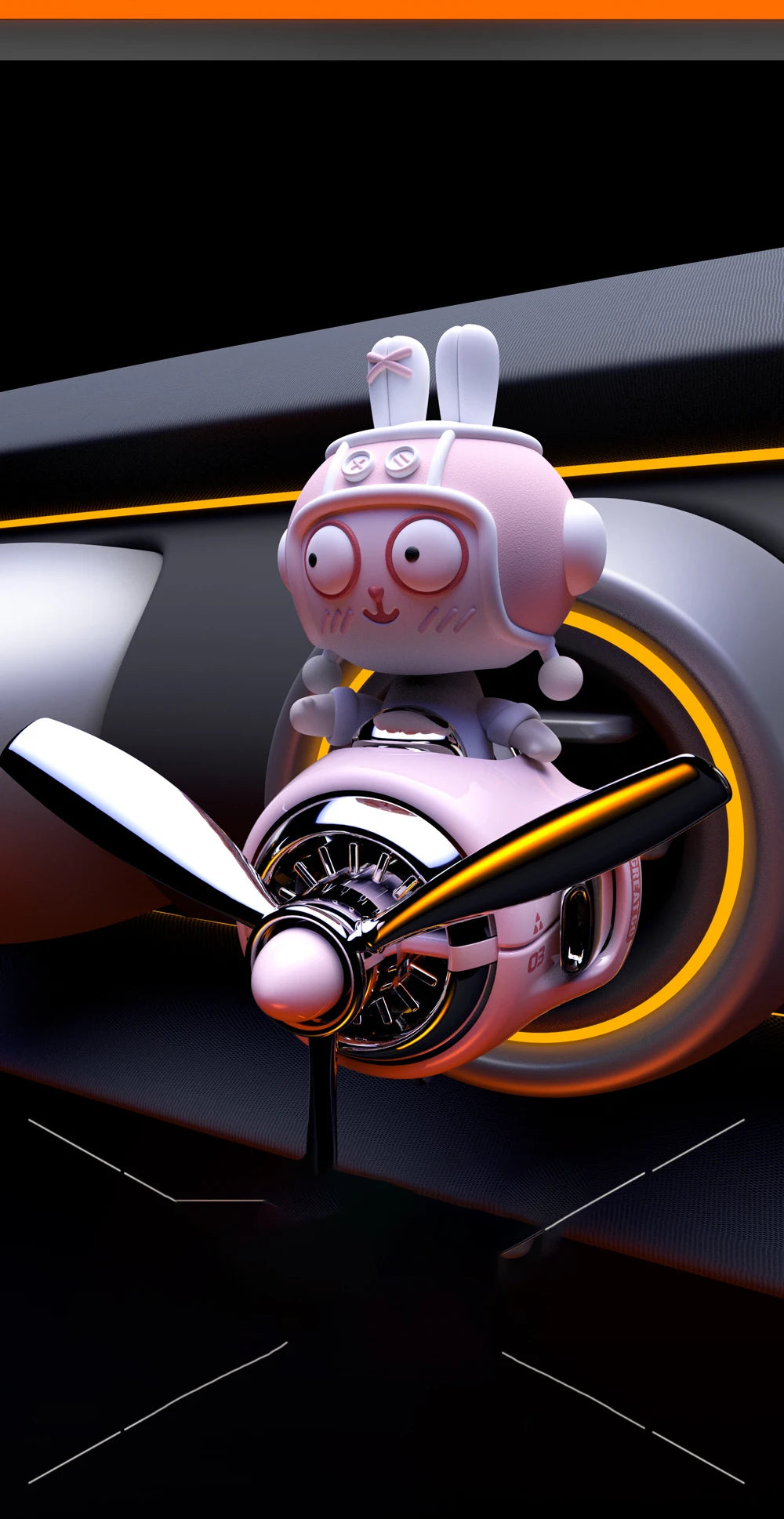 Désodorisant de voiture pilote lapin