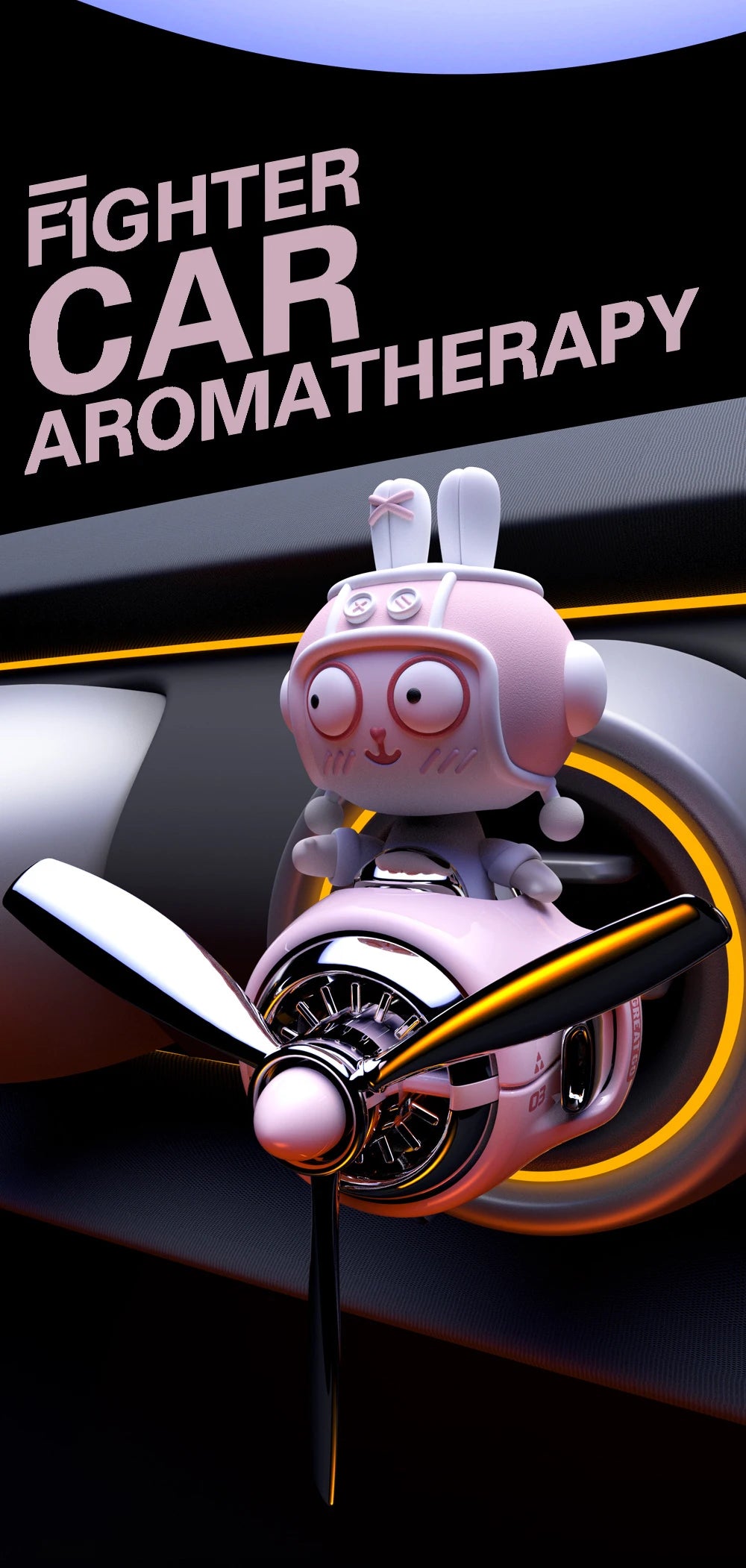 Désodorisant de voiture pilote lapin